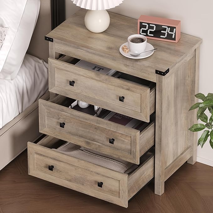 3-Drawer Dresser, Small Wooden Chest of Drawers - Image 4