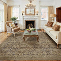 8x10 Vintage Area Rug Brown Washable Living Room Large Non Slip Carpet Bedroom by PureCozy