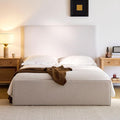 Queen Size Upholstered Bed Frame, Lucas Tall Headboard Floor Platform Beds by Unknown