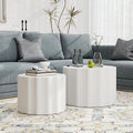 Nesting Coffee Table Set of 2, Round Coffee Tables, Space-Saving Modern Circle by Furnivado