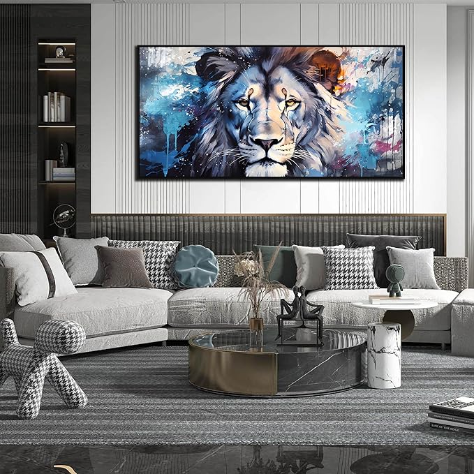 Lion Wall Art for Living Room, Animal Canvas Wall-Decor for Bedroom, Large Size - Image 5