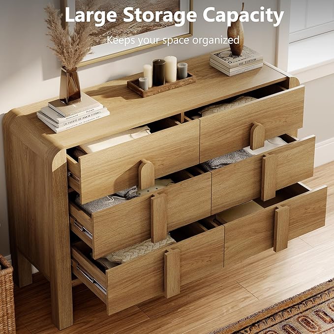 WAMPAT 3 Piece Bedroom Dresser Set, 110.2" Wide 12 Drawers Wood Dresser - Image 5