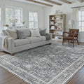 Blue 6x9 Area Rug Non Slip Vintage Living Room Distressed Machine Washable by PureCozy