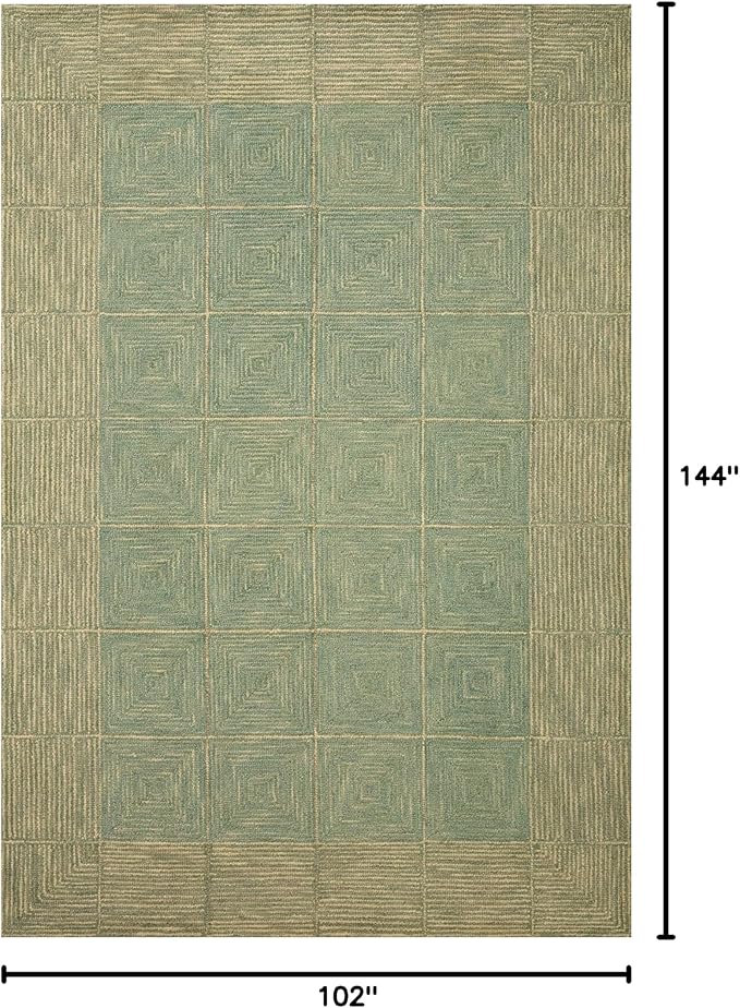 Loloi Chris Loves Julia Francis Collection FRA-02 Green/Natural 8'-6" x 12' - Image 2