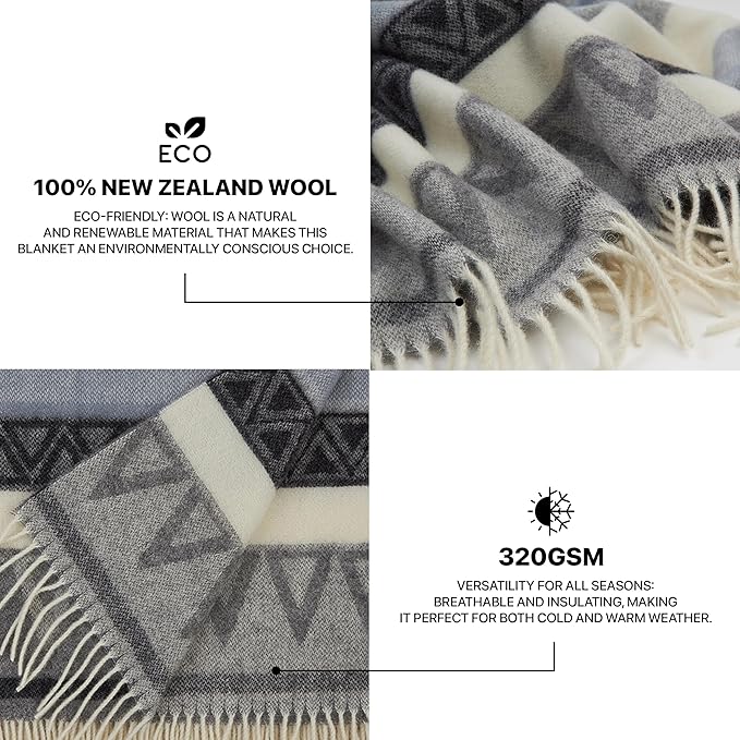 | Wool Blanket/Throw | 100% New Zealand Wool | Perfect - Image 3