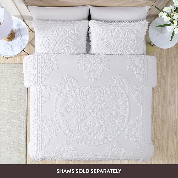 Beatrice Home Fashions Medallion Chenille Bedspread - Image 2