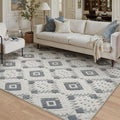 Ivory Grey 4x6 Area Rug Washable Moroccan Shag Office Carpet Non Slip Soft by PureCozy