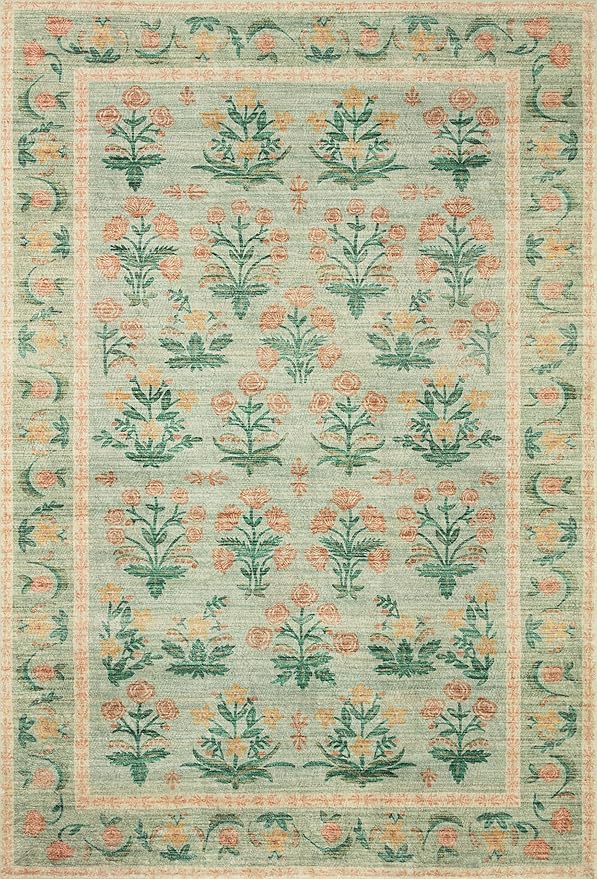 Loloi Rifle Paper Co. Eden Collection EDE-01 Mughal Rose Moss 2'-6" x 11'-6" - Image 2