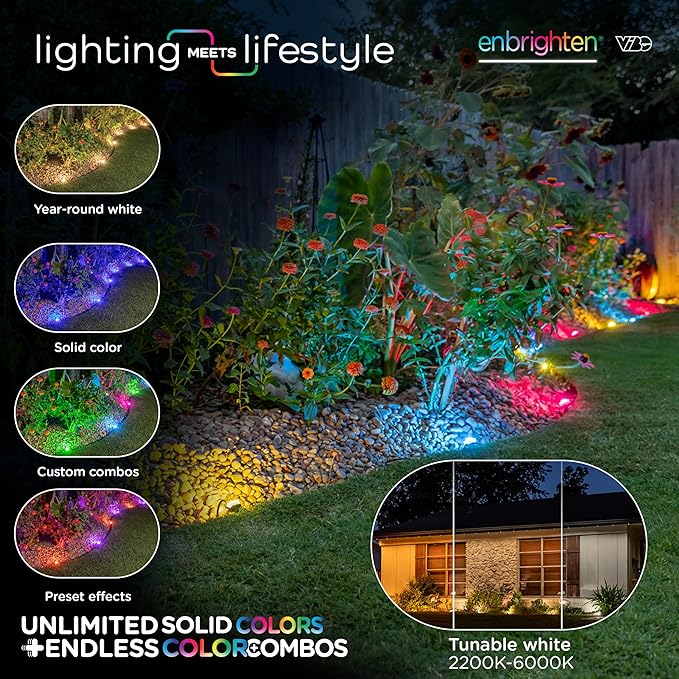 Enbrighten Vibe Eternity Landscape Lights, 8 RGBWIC LEDs, Weatherproof - Image 3