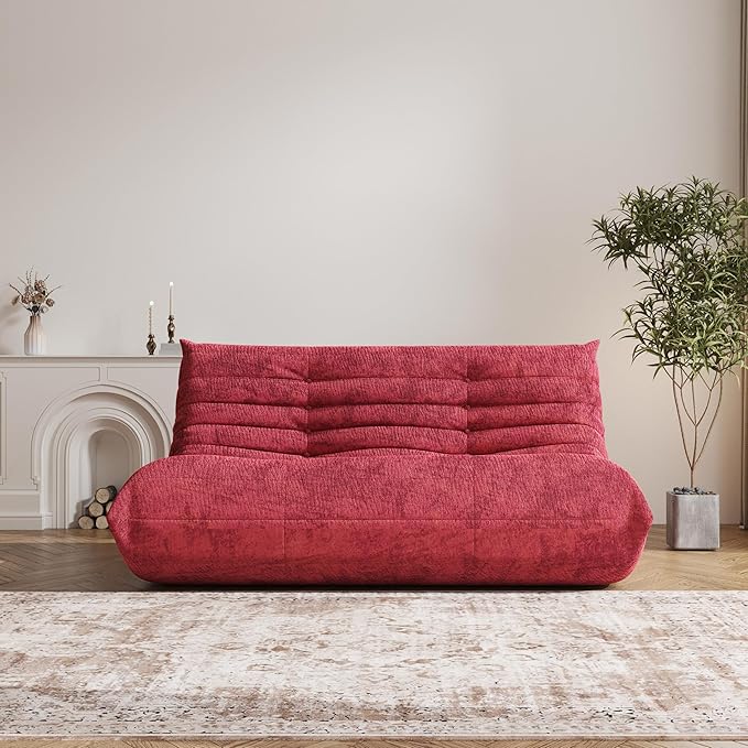 Bean Bag Chair Loveseat, 2 Seater, Teddy Fabric, Adults & Teens, Living Room & - Image 4
