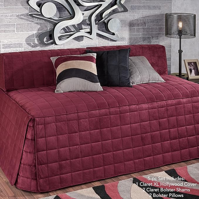 Camden Luxury Bedding | Neutral Claret Color | Fitted Hollywood Daybed Bedding - Image 2