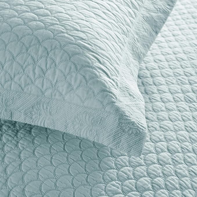 MarCielo 3-Piece 100% Cotton Oversized Bedspread Lightweight Quilt Coverlet - Image 5