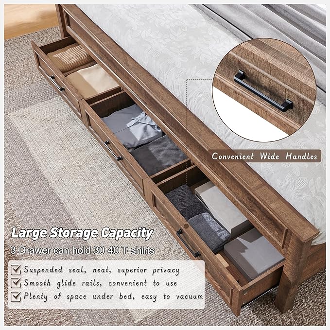 ACCOHOHO Farmhouse Queen Size Bed Frame - Image 5