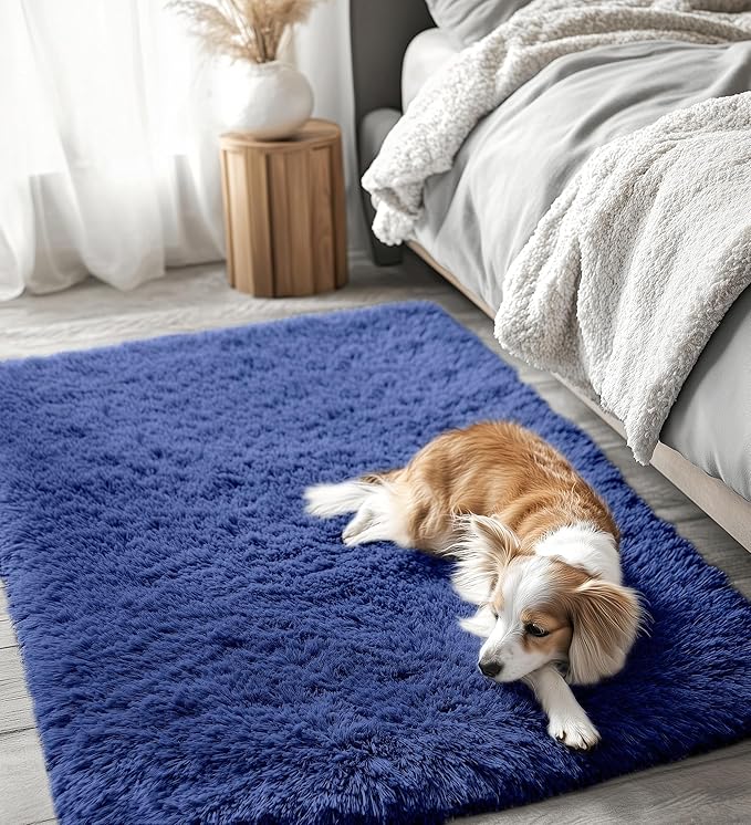 OLANLY 3x5 Machine Washable Small Bedside Rug, Soft Fluffy Shaggy Rugs - Image 9