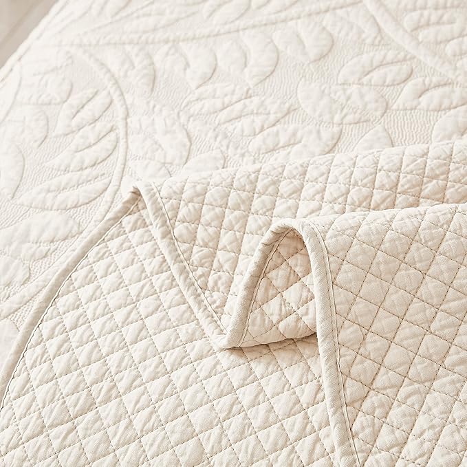 MarCielo 3-Piece 100% Cotton Oversized Bedspread Lightweight Quilt Coverlet - Image 6