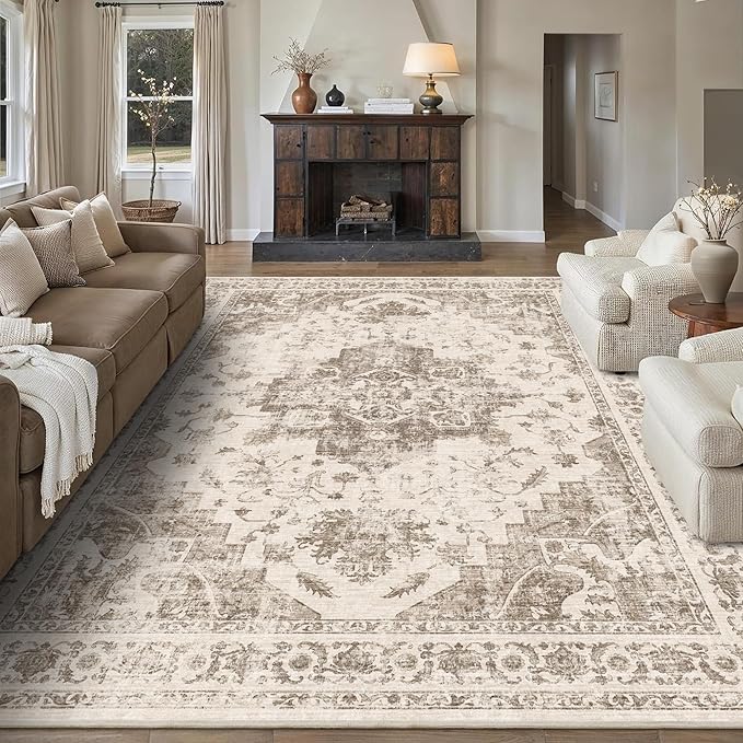 8x10 Vintage Washable Area Rugs Boho Medallion Large Distressed Retro Accent by HOME