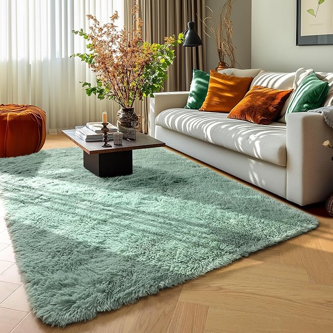 PAGISOFE Machine Washable Sage Green Rugs by PAGISOFE