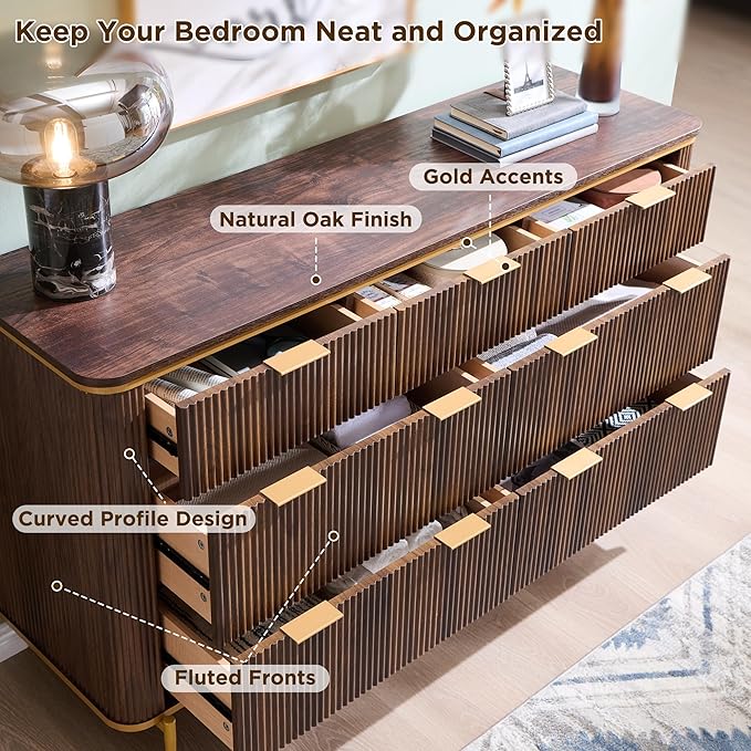T4TREAM Fluted 7 Drawers Dresser - Image 4