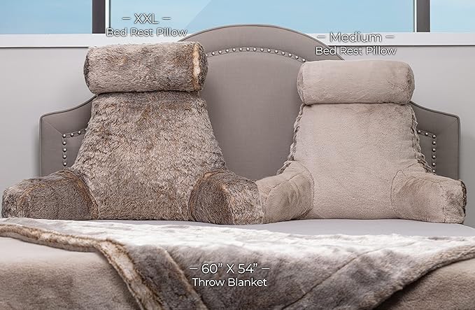 Husband Pillow XXL Ultra Rare Baby Chinchilla Backrest, Two-Tone Reversible - Image 5