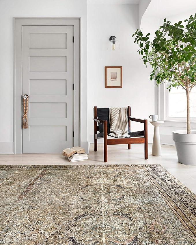 Loloi Layla Collection LAY-03 Olive/Charcoal 5'-0" x 7'-6" .13" Thick Area Rug - Image 5