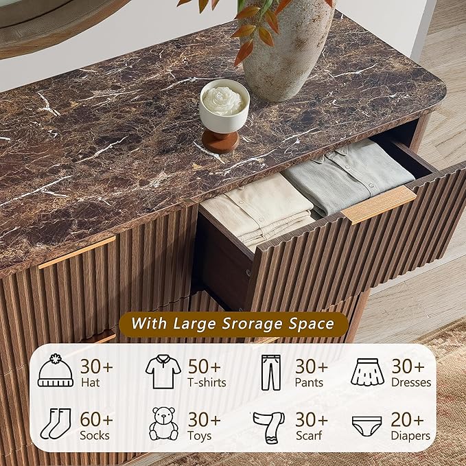 win2win 9 Drawer Dresser, Mid Century Modern Dresser - Image 5