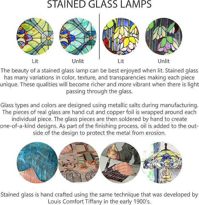 RIVER OF GOODS - Stained Glass Halston Double Lit Table Lamp - 24.5" H - - Image 5
