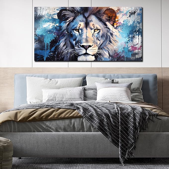 ENTANUB Large Wall Art for Living Room, Lion Canvas Print Painting for Bedroom - Image 4