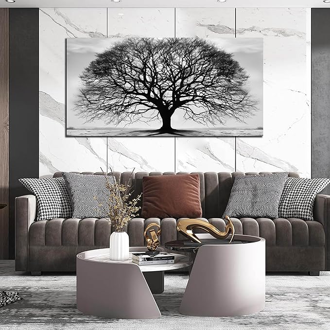 Prepeyssee Tree of Life Wall Art Large Artwork Black and White Wall Art Modern - Image 6