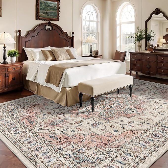 8x10 Area Rugs for Living Room Ultra-Soft Washable Rug Vintage Distressed Boho - Image 3