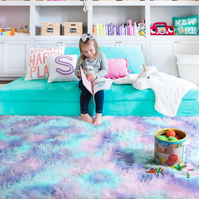 PAGISOFE Cute Kawaii Purple Rainbow Rug - Image 7