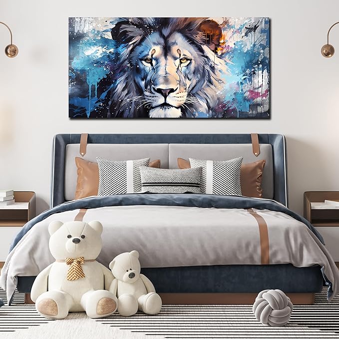 ENTANUB Large Wall Art for Living Room, Lion Canvas Print Painting for Bedroom - Image 5