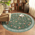 Mushroom Insect 5ft Round Rug Washable Non-Slip Soft Ultra-Thin Small Boho by ROYHOME