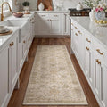 Beige 2x6 Runner Rug Hallway Non Slip Kitchen Vintage Distressed Long Carpet by PureCozy
