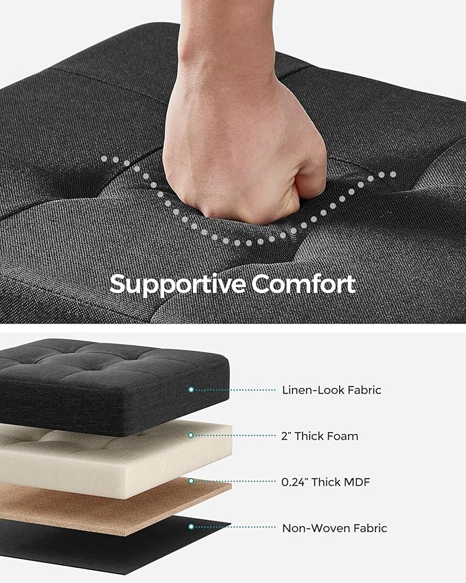 SONGMICS Storage Ottoman, Small Ottoman Foot Rest - Image 4