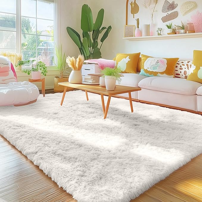 OLANLY Area Rugs for Living Room Bedroom, Machine Washable 4x5.9 ft Soft Fluffy - Image 4