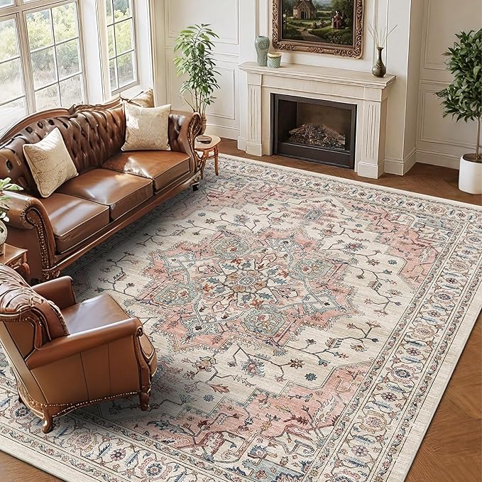 9x12 Large Area Rugs for Living Room Ultra-Soft Washable Rug Vintage Distressed - Image 2