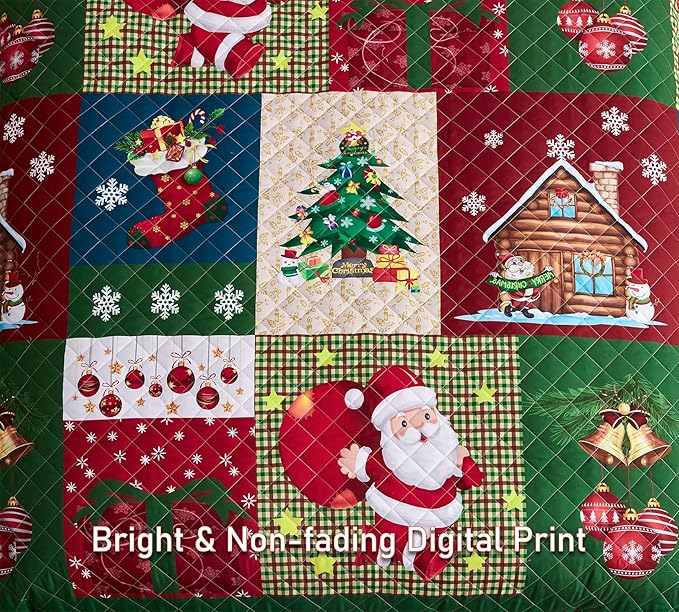 CHIXIN Christmas Oversized Bedspread King Size, Santa Claus Pattern Bedding - Image 6