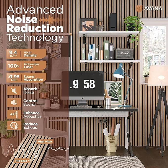 Avana Acoustic Wood Wall Panels – 47.2 X 12.6 Inch White Oak Acoustic Panels 1 - Image 5