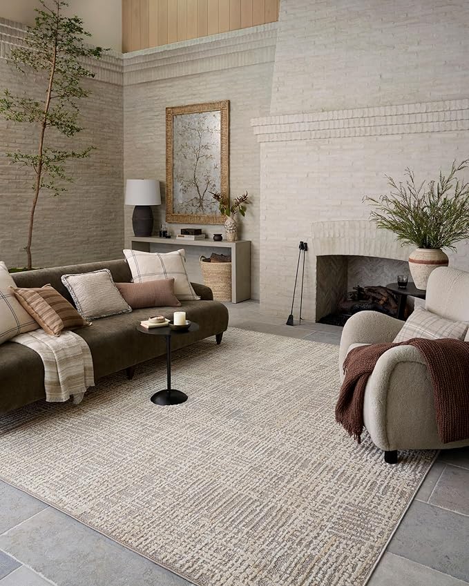 Loloi Amber Lewis Bexley Collection BEX-07 Natural/Dove 7'-10" x 10' Area Rug by Loloi