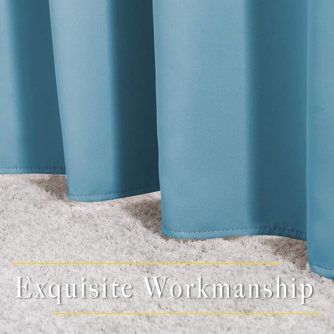 NICETOWN Blackout Living Room Curtains Teal Blue - Image 6