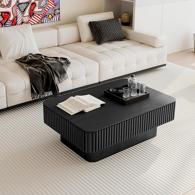 Lift Top Coffee Table with Storage, Solid Wood Coffee Table with Adjustable - Image 2
