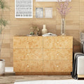 Modern 6 Drawer Dresser with Burl Finish, Wide Wood Chest of Drawers Clothes by Aoikax