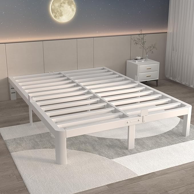 ITIMIDI 10 Inch White Bed Frame King Size by ITIMIDI