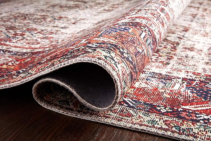 Loloi Layla Collection LAY-12 Ivory/Brick 2'-6" x 12'-0" .13" Thick Runner Rug - Image 5