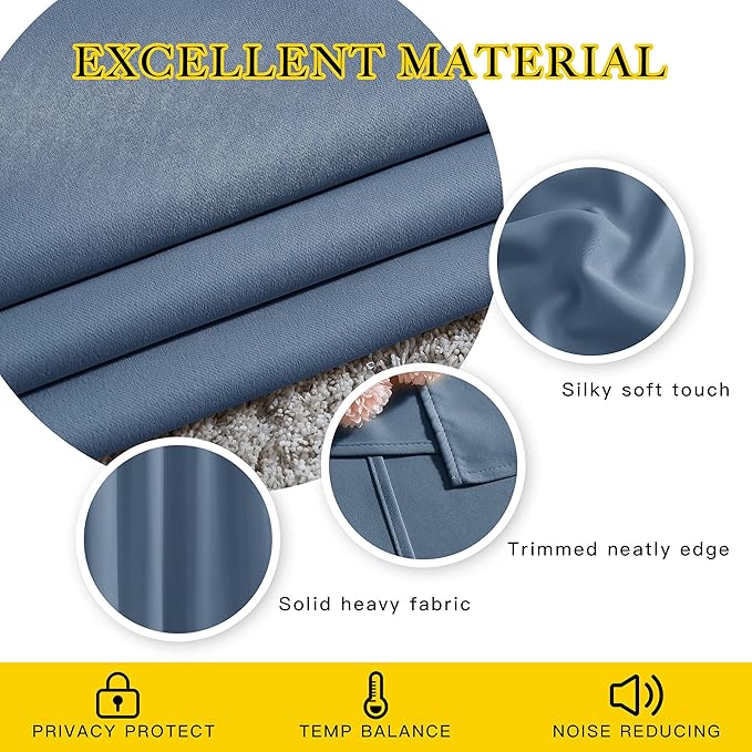 NICETOWN Stone Blue Curtain Panels - Image 4