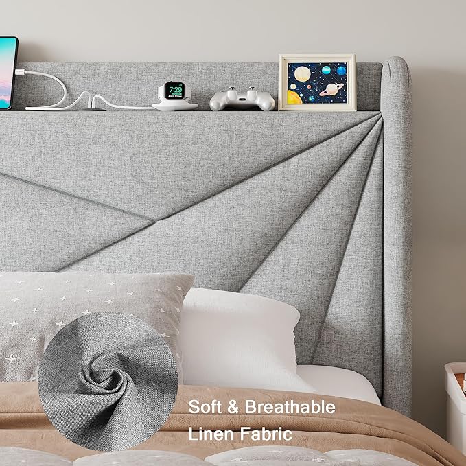 Twin Size Upholstered Bed Frame - Image 5