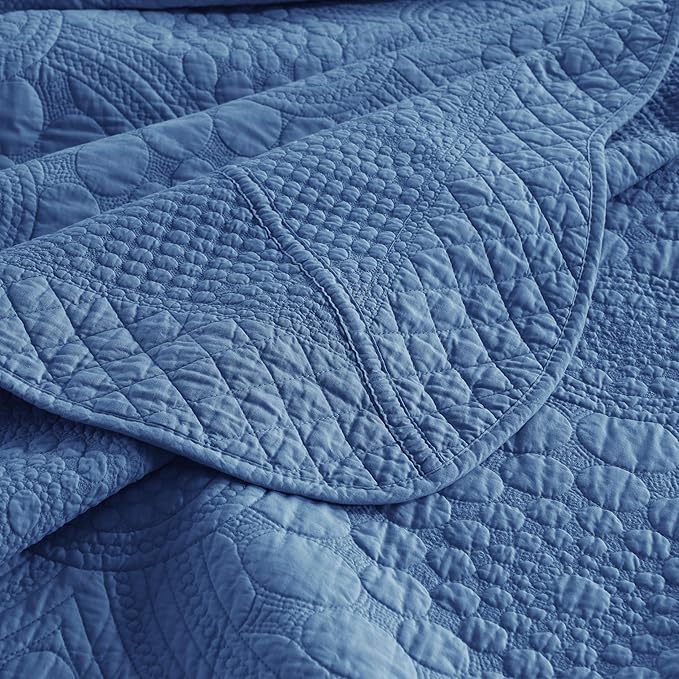MarCielo 3-Piece 100% Cotton Oversized Bedspread Lightweight Quilt Coverlet - Image 6