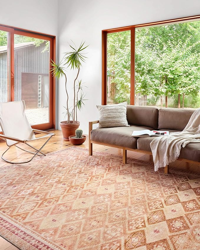 Loloi Layla Collection LAY-16 Natural/Spice 2'-6" x 7'-6" .13" Thick Runner Rug by Loloi