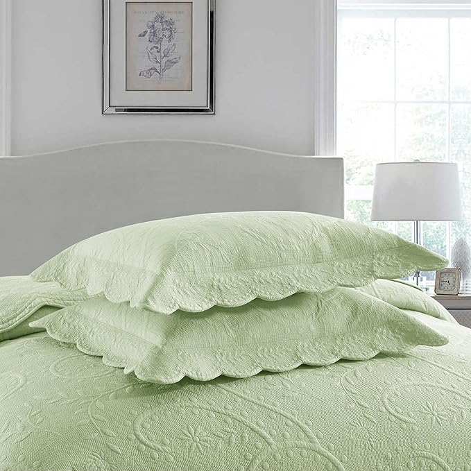 MarCielo 3-Piece 100% Cotton Oversized Bedspread Lightweight Quilt Coverlet - Image 4