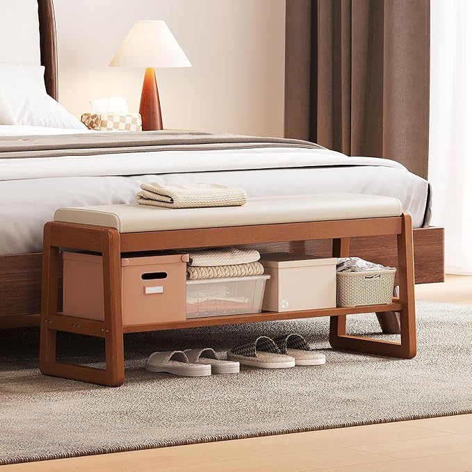 Shoe Bench Storage Rubberwood - Image 7